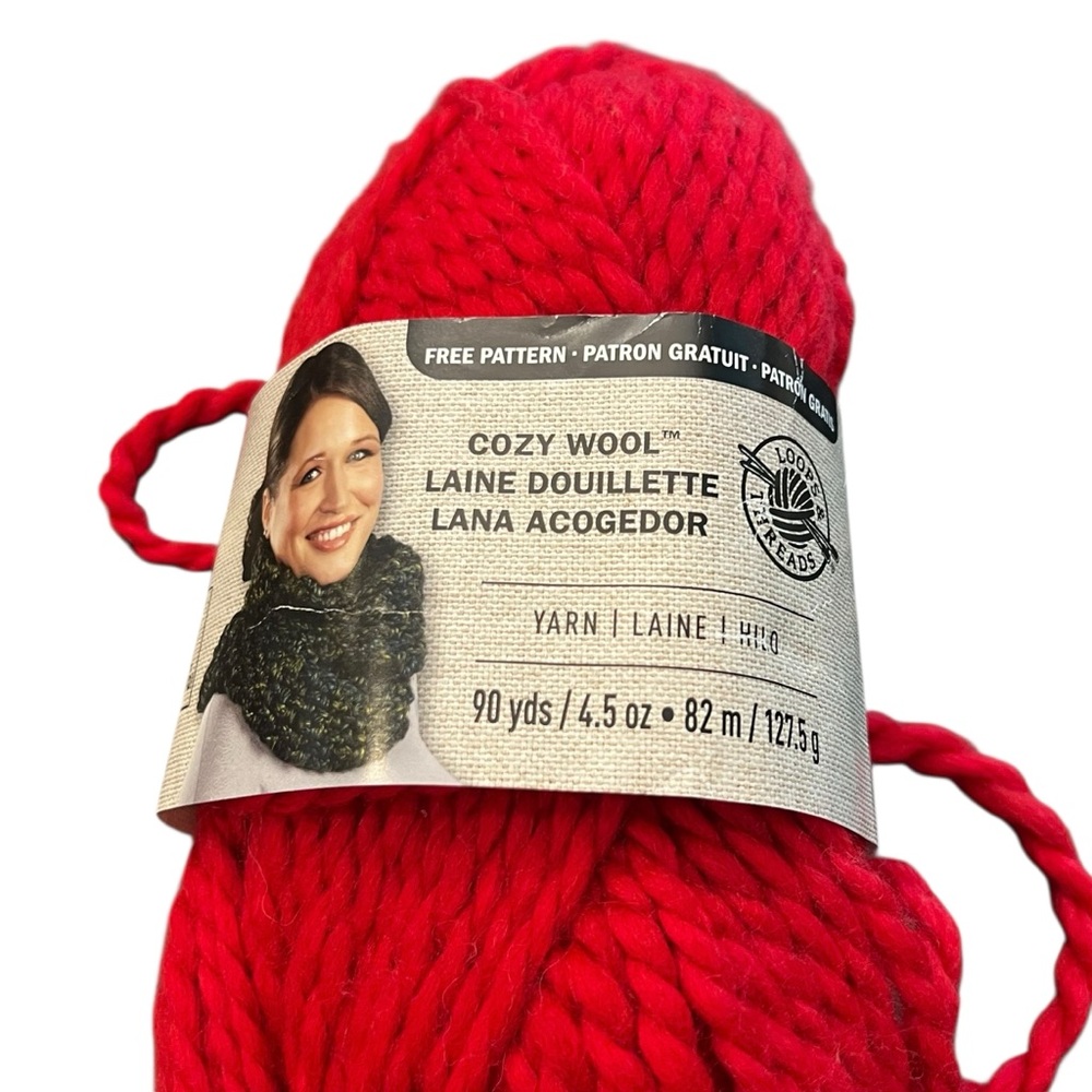 Loops & Threads Cozy WOOL YARN Claret 4.5 Oz 50%‎ Wool 3/4 Skein